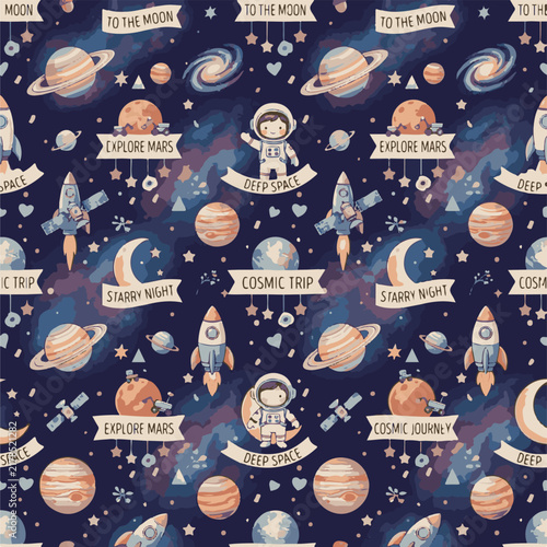 seamless pattern with funny monsters