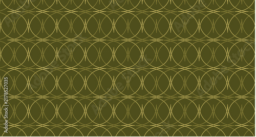 Sophisticated olive green geometric vector pattern featuring fine linear interlaced circles creating an elegant and organic decorative backdrop.