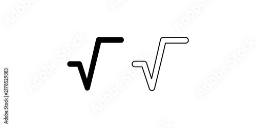 Quadro su tela Square root math symbol icons in bold and outline styles for education and science design