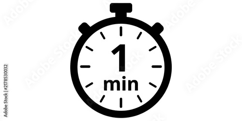 Fotografía Simple stopwatch timer icon indicating one minute duration for task management and interval tracking