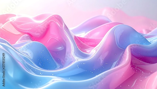 Soft pastel gradient background with flowing waves.