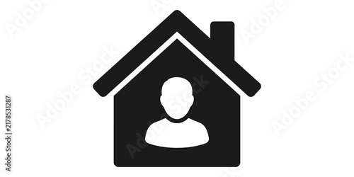 User at home icon representing remote work or personal residence account management.