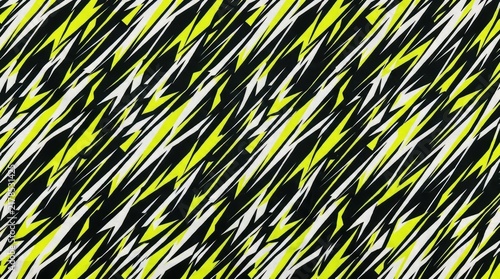 Neon yellow and black abstract geometric pattern featuring sharp jagged shapes and dynamic diagonal composition