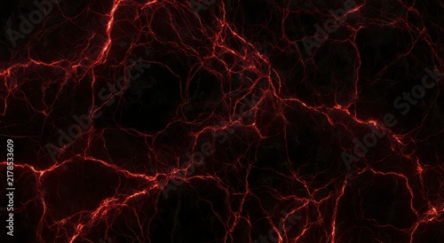 Black marble texture with deep red veins, high contrast dark stone background pattern.