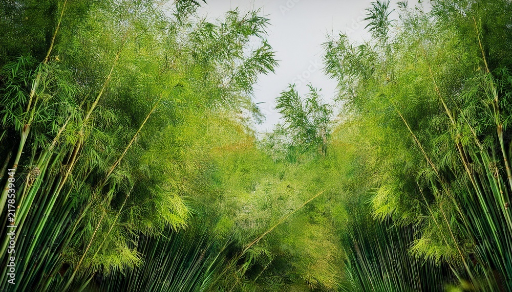 Fototapeta premium Bamboo Trees Bamboo Leaves Background And Texture