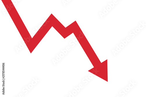 red arrow business graph going down represent loss