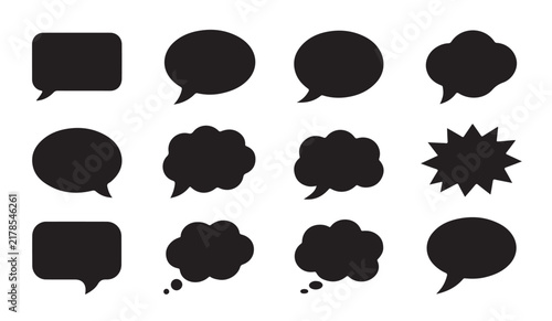 Retro comic book style thought bubbles vector set provides classic shapes for storyboards and cartoon strip.