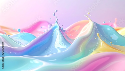 Abstract digital art of flowing liquid gradient colors.