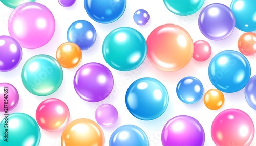 Vibrant multicolored bubble background design.