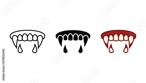 Set of vampire teeth icons