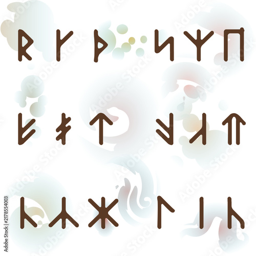 Slavic Rune Set Symbol Mystical Ancient Vector on Isolated Background 