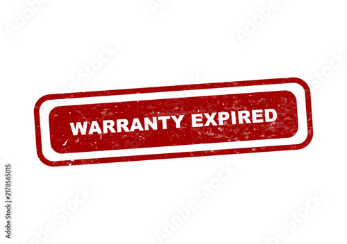 Red warranty expired stamp on a transparent background isolated on transparent background