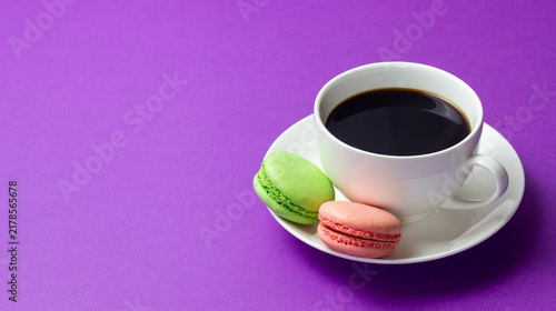 French dessert macaroons. Almond flour. National cuisine. Vegetarian food.