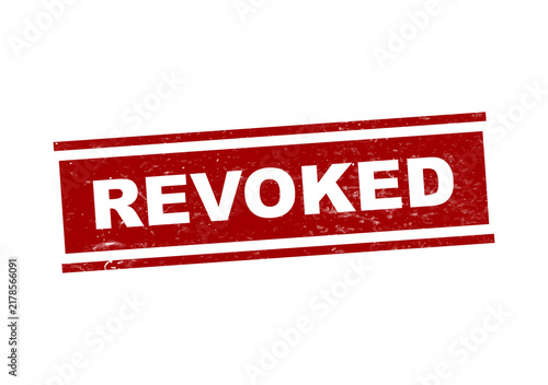Принти на полотні Red revoked stamp or badge with bold text isolated on transparent background