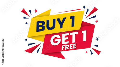 Canvastavla Buy 1 get 1 free promotional banner isolated on transparent background