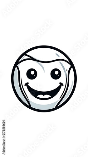 Cute smiling cartoon ghost character icon.