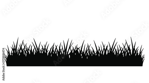 Bild auf Leinwand CAD tree lines, grass Grass silhouette vector set