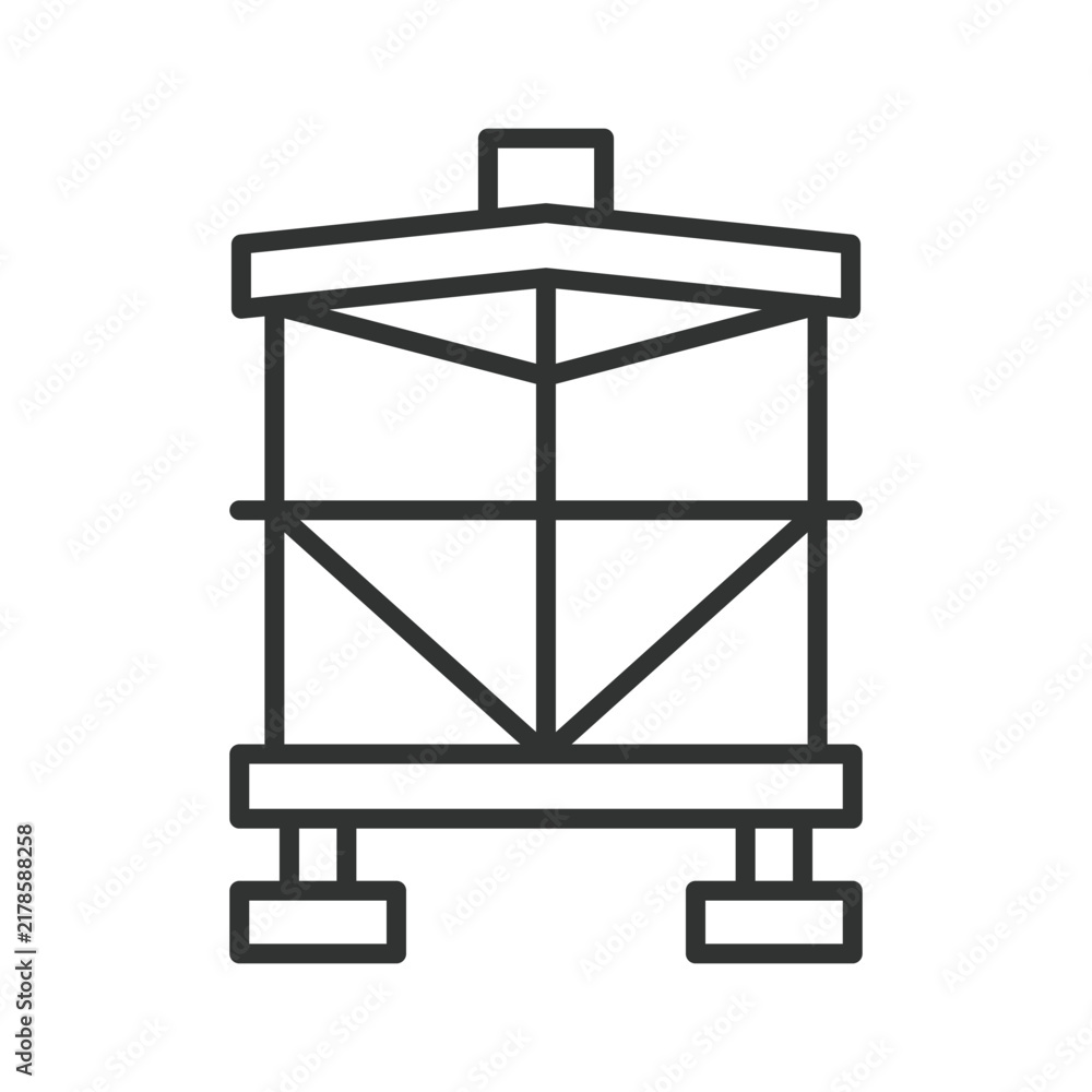 Naklejka premium Structural design, icon in line design. structure, engineering, architecture, construction, framework, blueprint, building on white background vector. Structural design editable stroke icon.