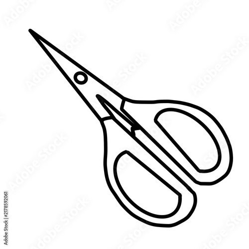 Back to school stationery office supply school scissor cut Hand drawn Organic line doodle