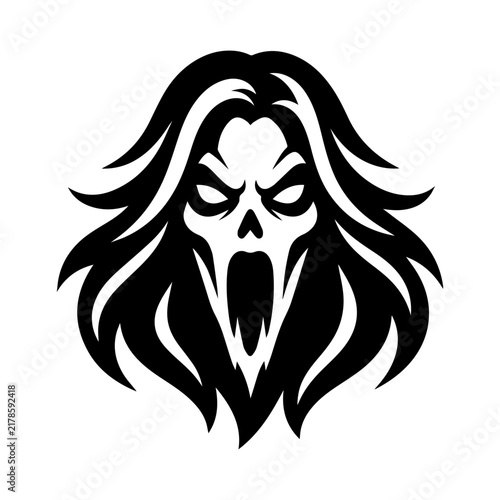 Bild auf Leinwand Halloween Banshee Mascot Vector Graphic Horror Logo