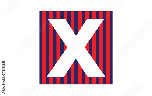 Obraz na płótnie Letter X Square Badge