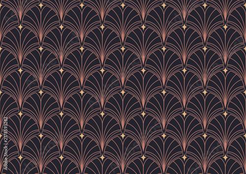 Cute seamless art deco pattern. Modern abstract vector background. Geometric floral texture.