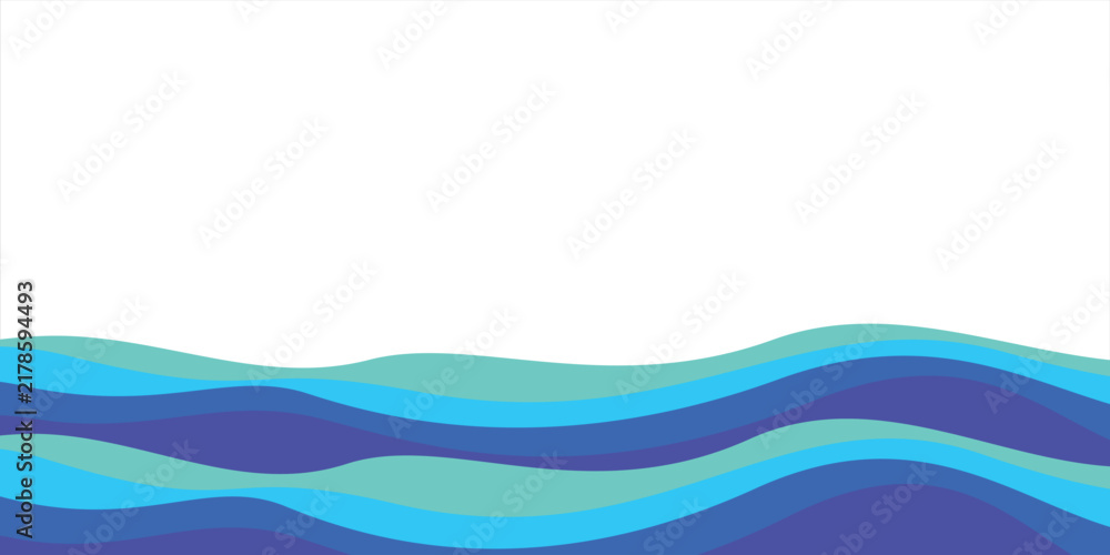 Obraz premium Top abstract blue river ocean wave layer vector background