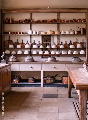 Kitchen Pots, Pans & Moulds In An English Country House In Essex