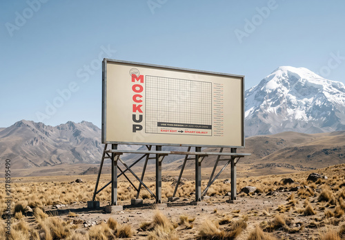 Billboard Sign in Mountain Land Mockup