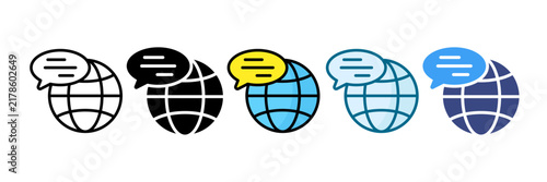 Language Icon Set Multiple Style Collection