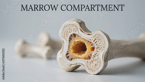 Cross section view of a human bone showing internal marrow