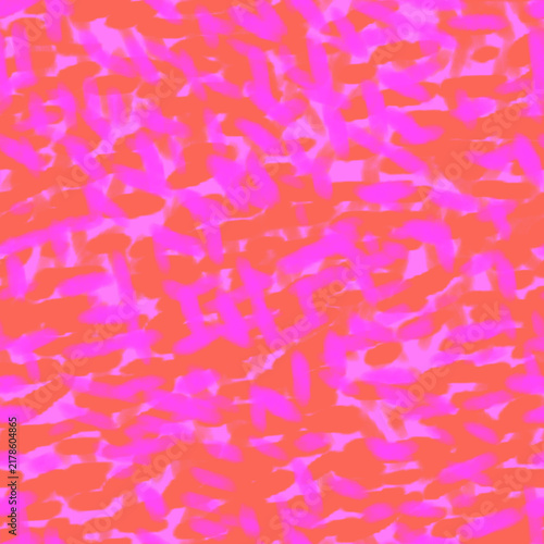 Abstract Pink and Orange Painted Brush Strokes Seamless Background