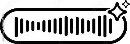 AI voice recording audio waveform capsule with sparkles icon vector illustration
