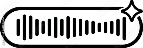 AI audio waveform voice note message with sparkles icon vector illustration