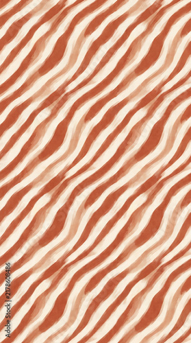 Abstract terracotta and cream diagonal wavy striped pattern featuring a soft hand painted watercolor texture for modern interior design wallpaper and stylish textile fashion backgrounds