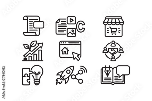  Business Marketing Creative Icon Set Collection
