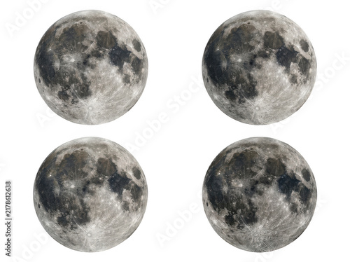 Four moon phases showing waxing and waning cycles