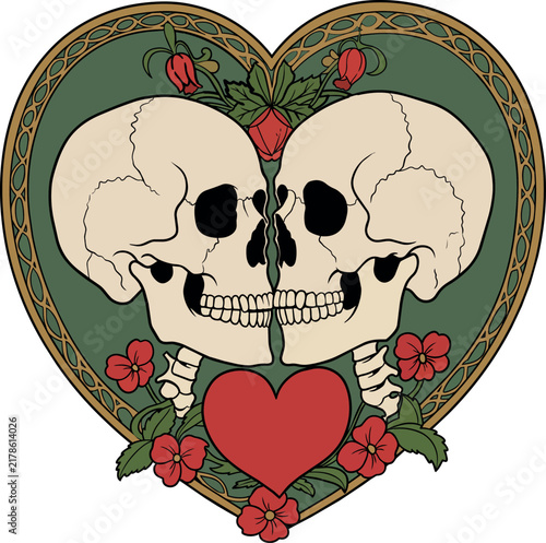 Sugar floral skull isolated on a white background