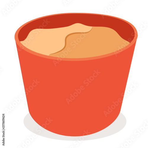 sand bucket top view vector.