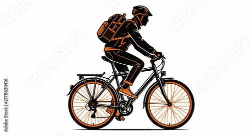 Urban Bicycle Rider Illustration  