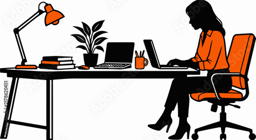 Modern Workspace with Dual Laptop Setup