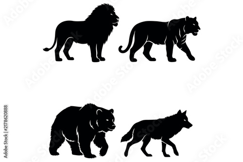 set of animal silhouettes
