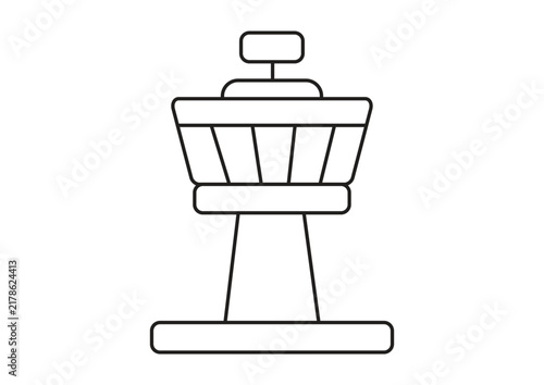 Clean line icon representing a standalone air traffic control tower