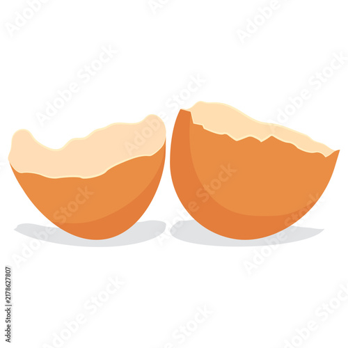 Empty Open Egg Shell vector.