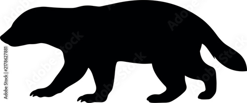 Fierce Honey Badger Silhouette Icon Vector Illustration Isolated on White Background for Wildlife Logo Corporate Branding Mascot T-shirt Art and Wilderness Concepts