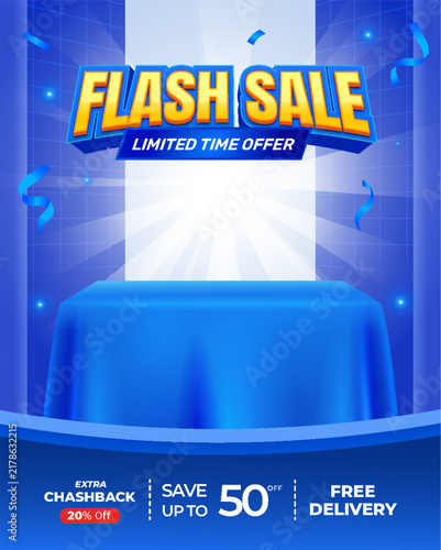 Flash sale and discount promotion banner template