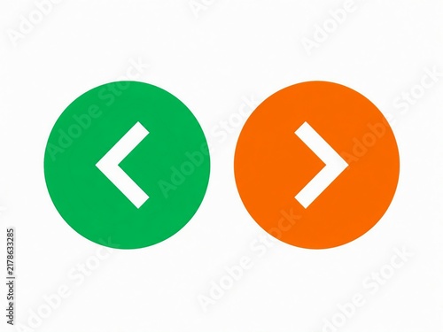 Plakat Simple flat arrow icons showing back and next navigation direction