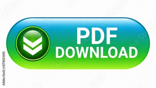 Modern green download button with pdf icon for digital files