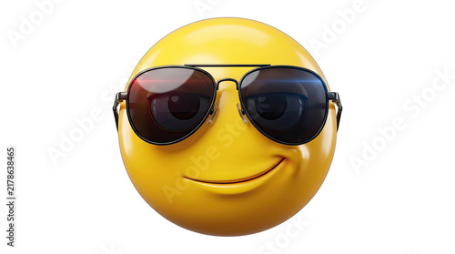 Cool Emoji Wearing Sunglasses, Isolated