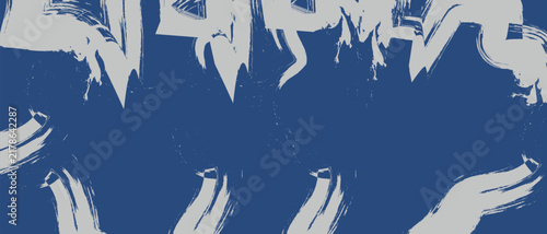 Abstract Light Gray Brush Strokes on Blue Background Vector Illustration